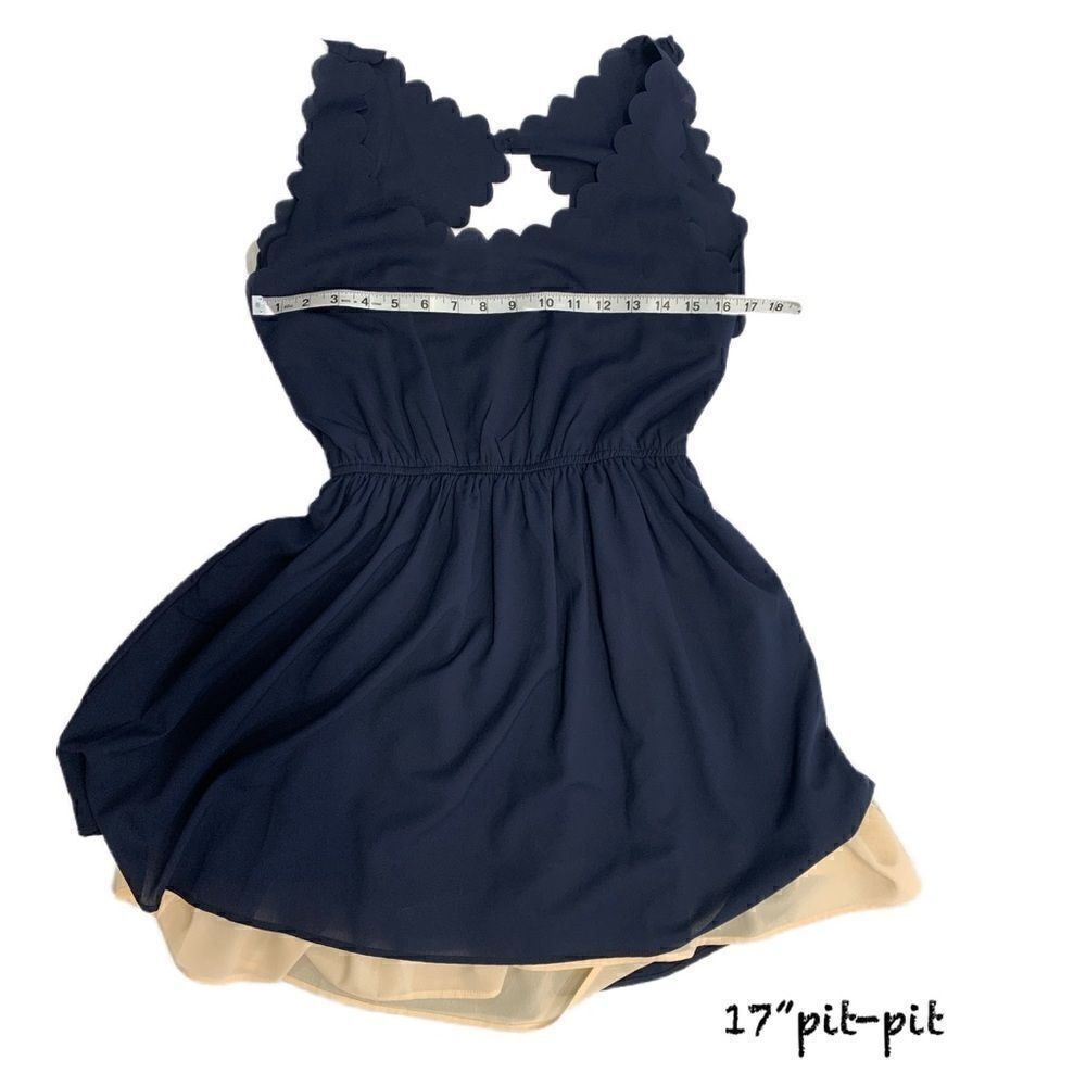 Double zero open back Navy dress - Picture 6 of 10